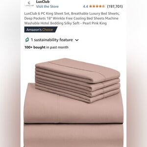 Lux microfiber king sized sheet set with 4 pillow cases.